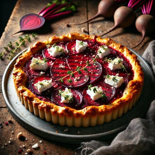 Rote-Bete-Tarte mit Ziegenkäse